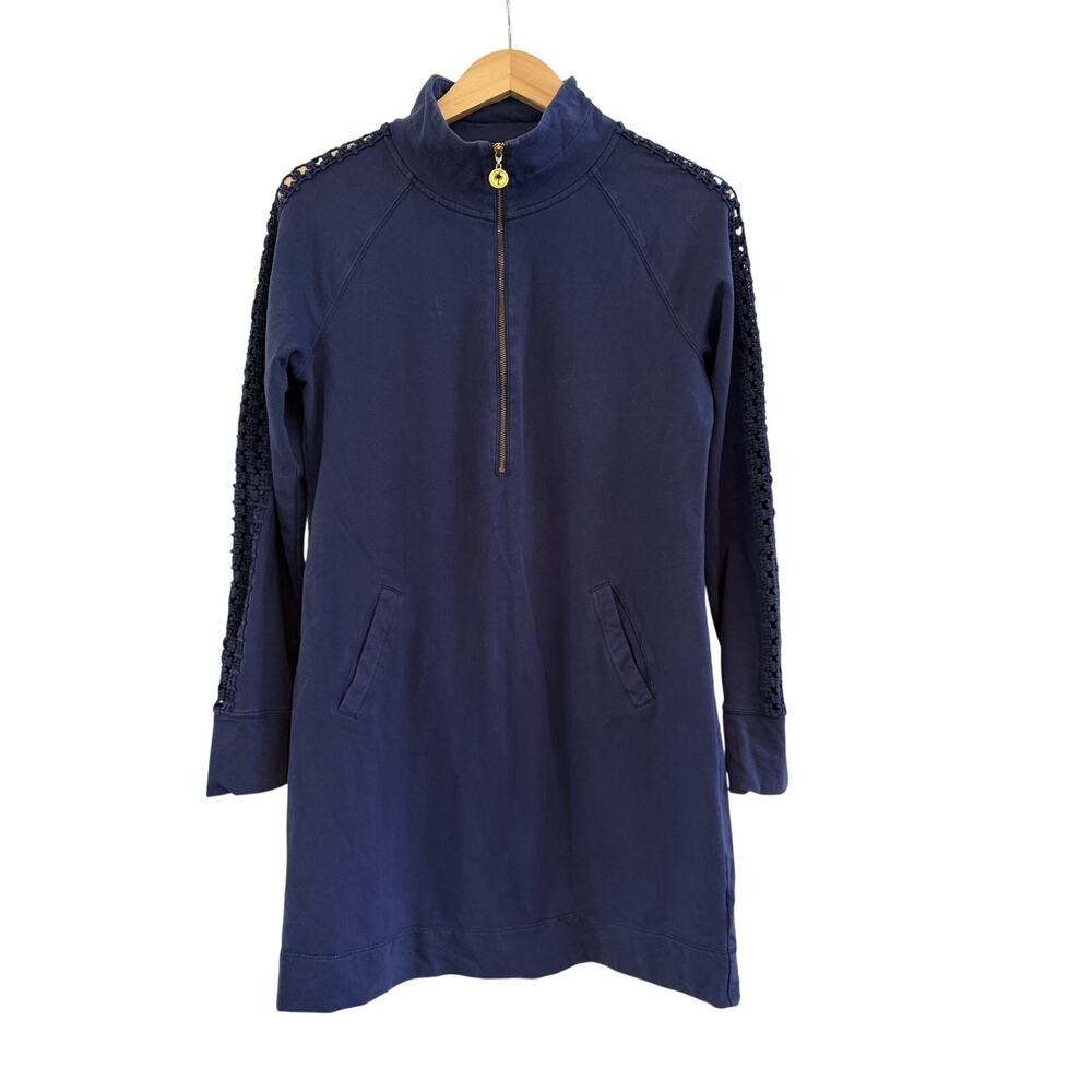 Lilly Pulitzer Skipper Solid Popover Sweatshirt D… - image 1